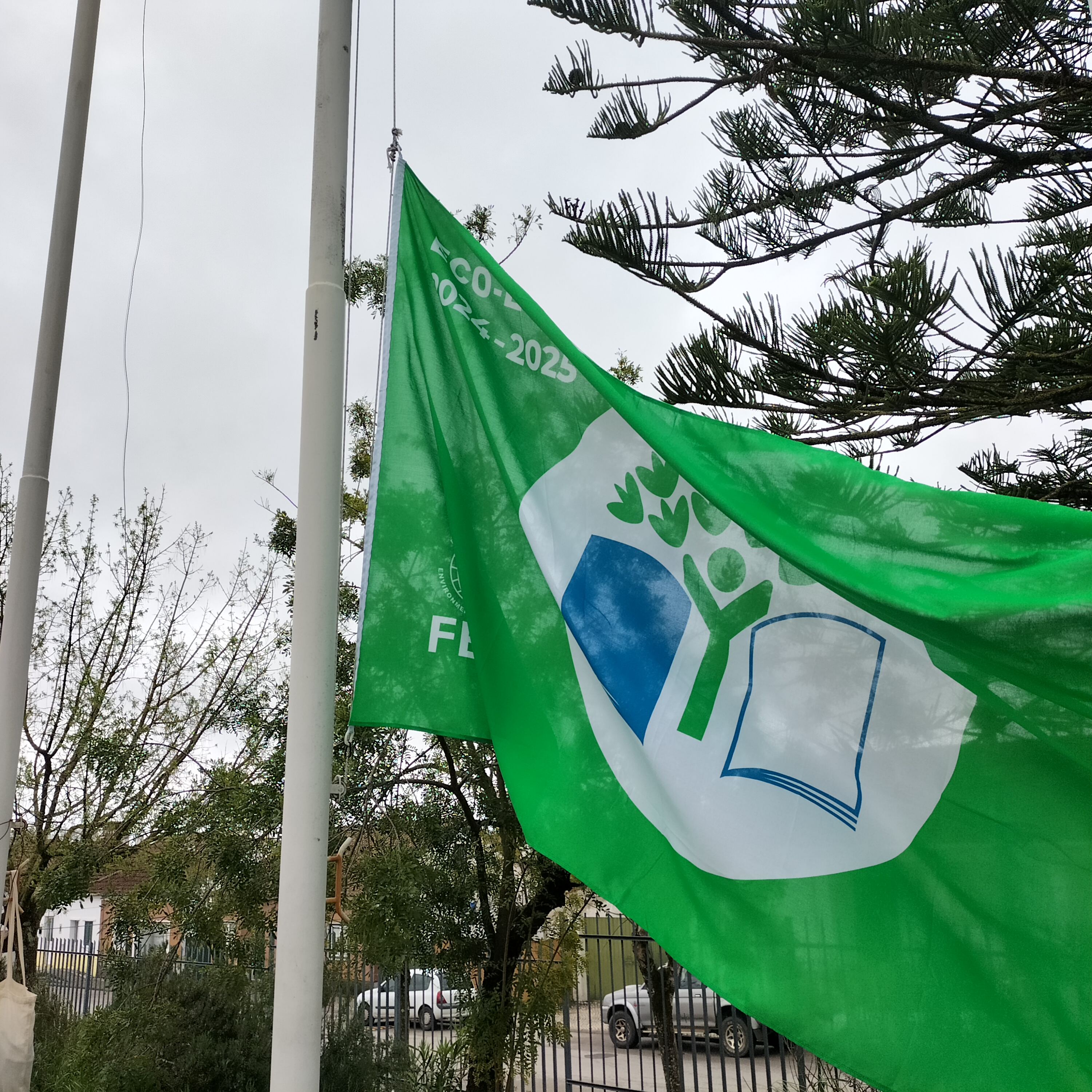 10 - Recepção aos alunos CEOP - O hastear abandeira verde.