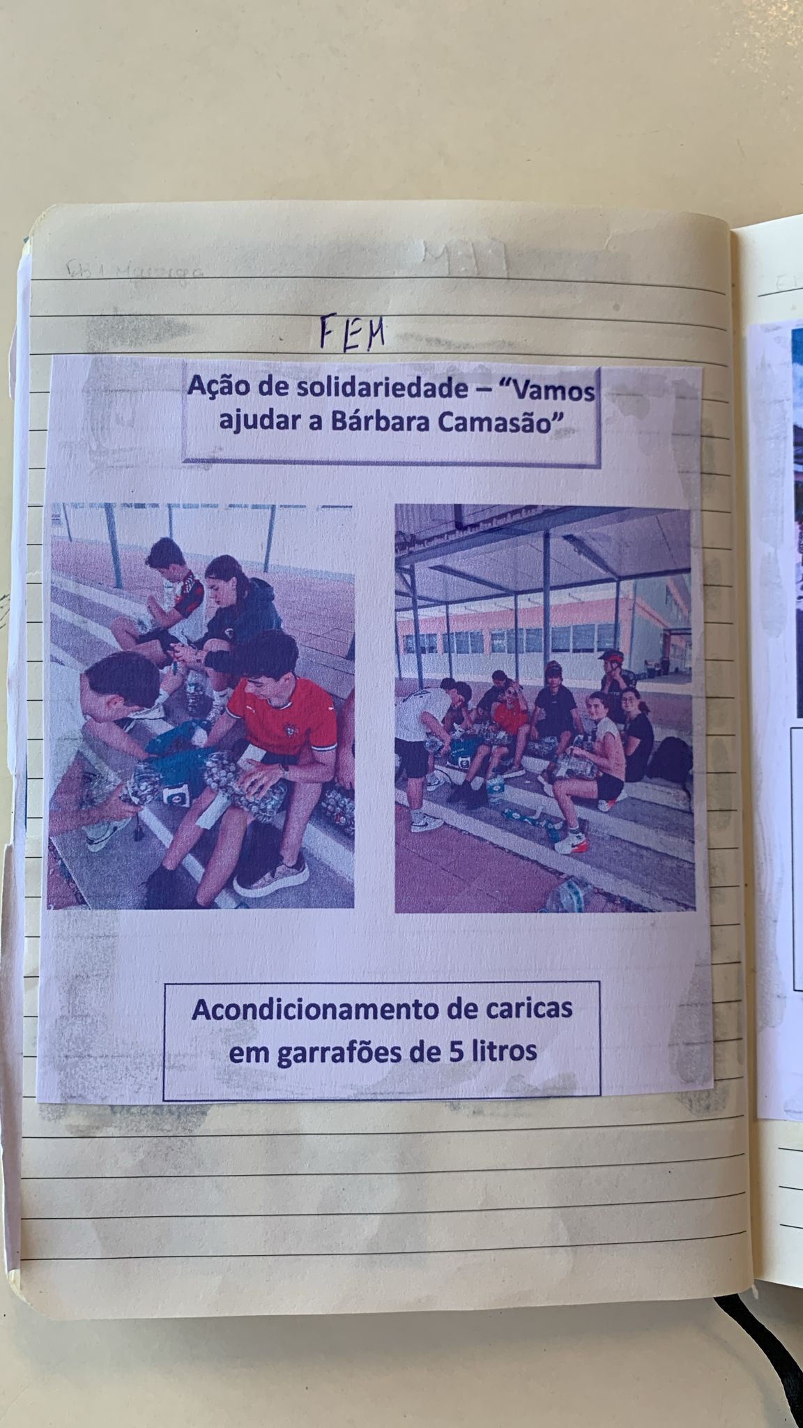 Acondicionamento das caricas em garrafões