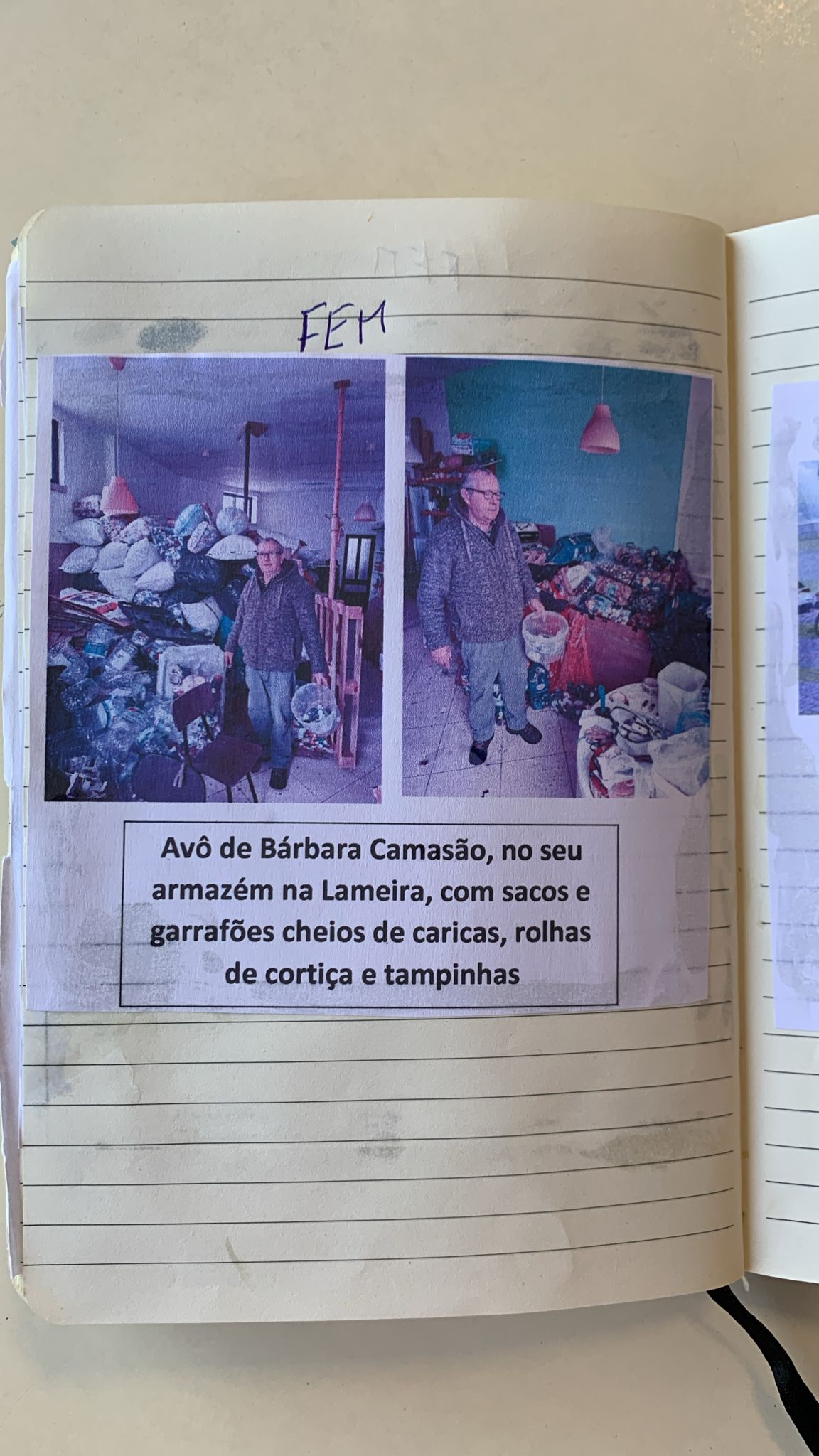 Avô de Barbara Camasão onde foram entregues os garrafões
