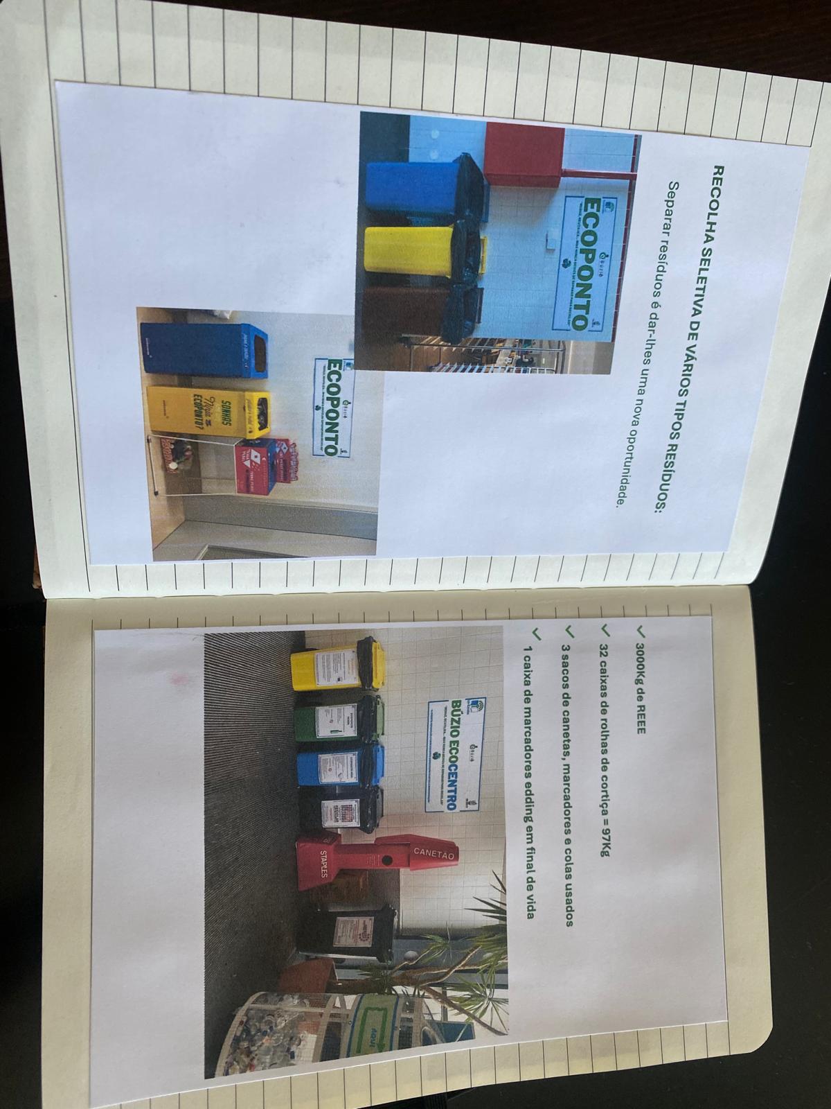 Foto das páginas 3 e 4 do caderno resumo das atividades desenvolvidas.
