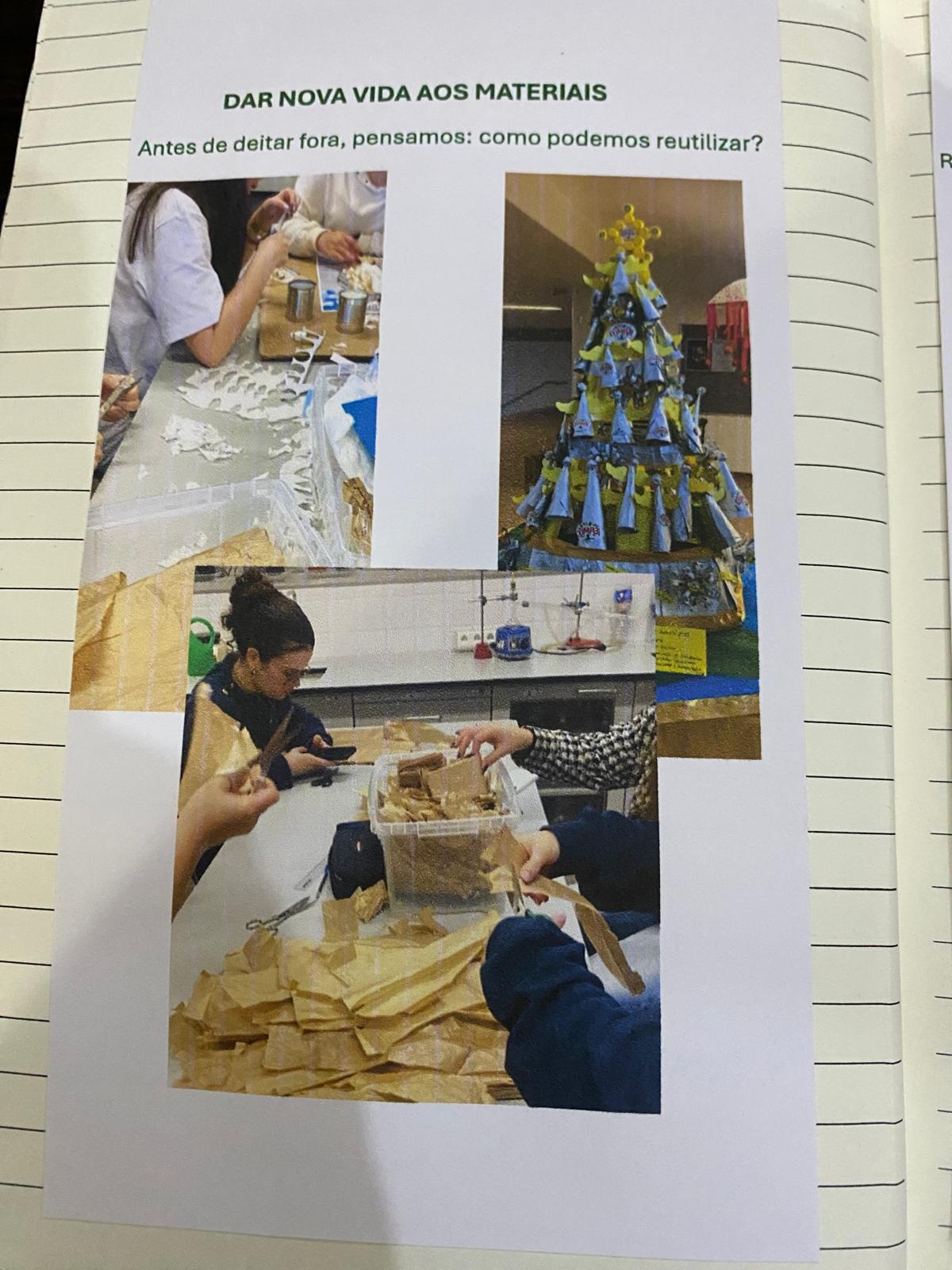 Foto das páginas 7 do caderno resumo das atividades desenvolvidas.