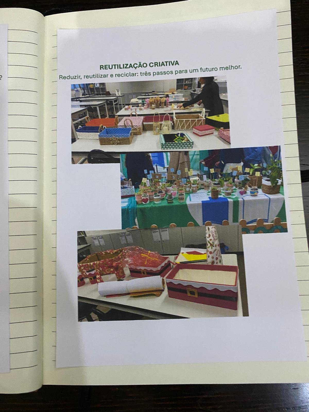 Foto das páginas 8 do caderno resumo das atividades desenvolvidas.