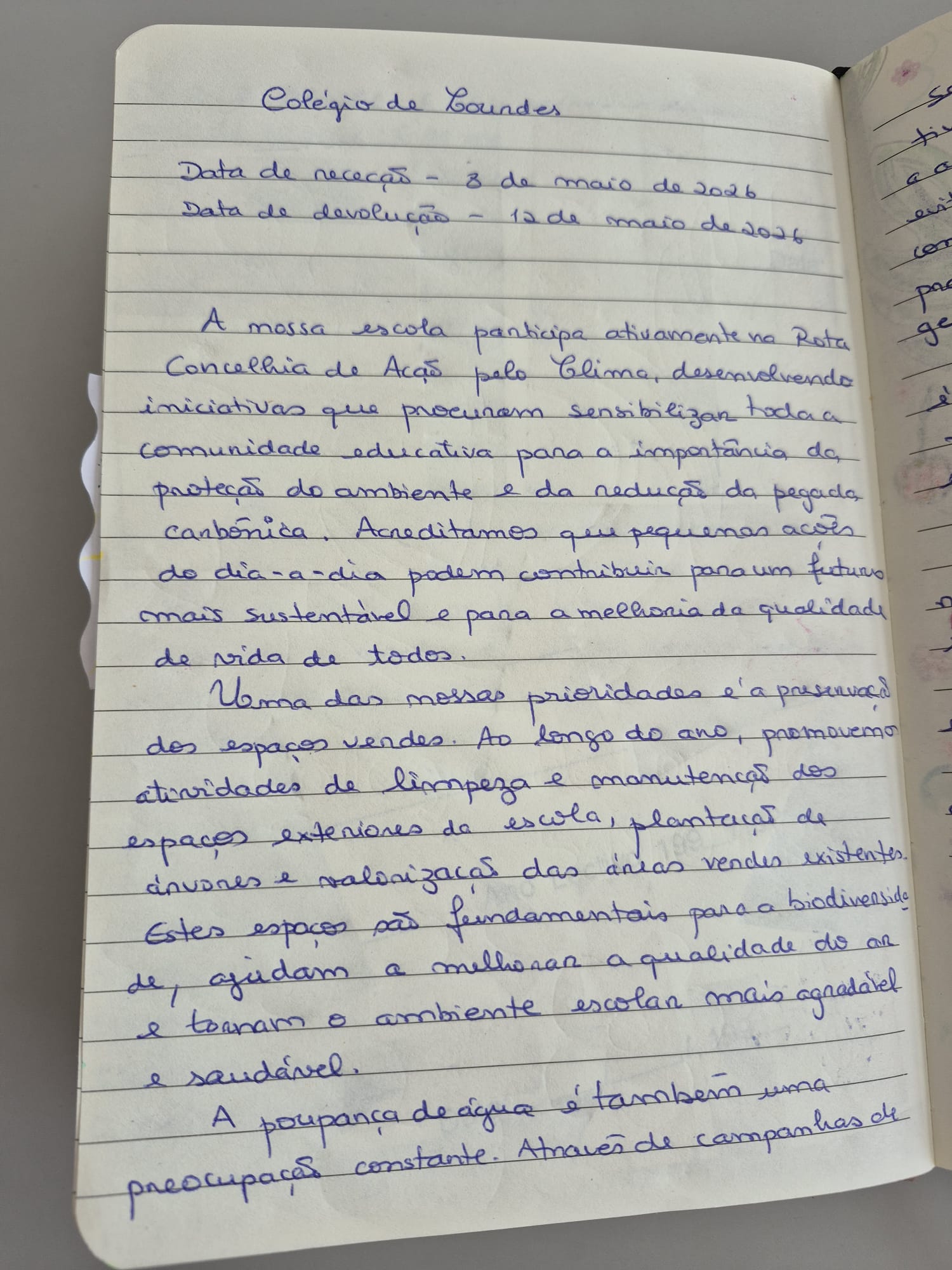 Caderno da rota concelhia pelo clima, página 1