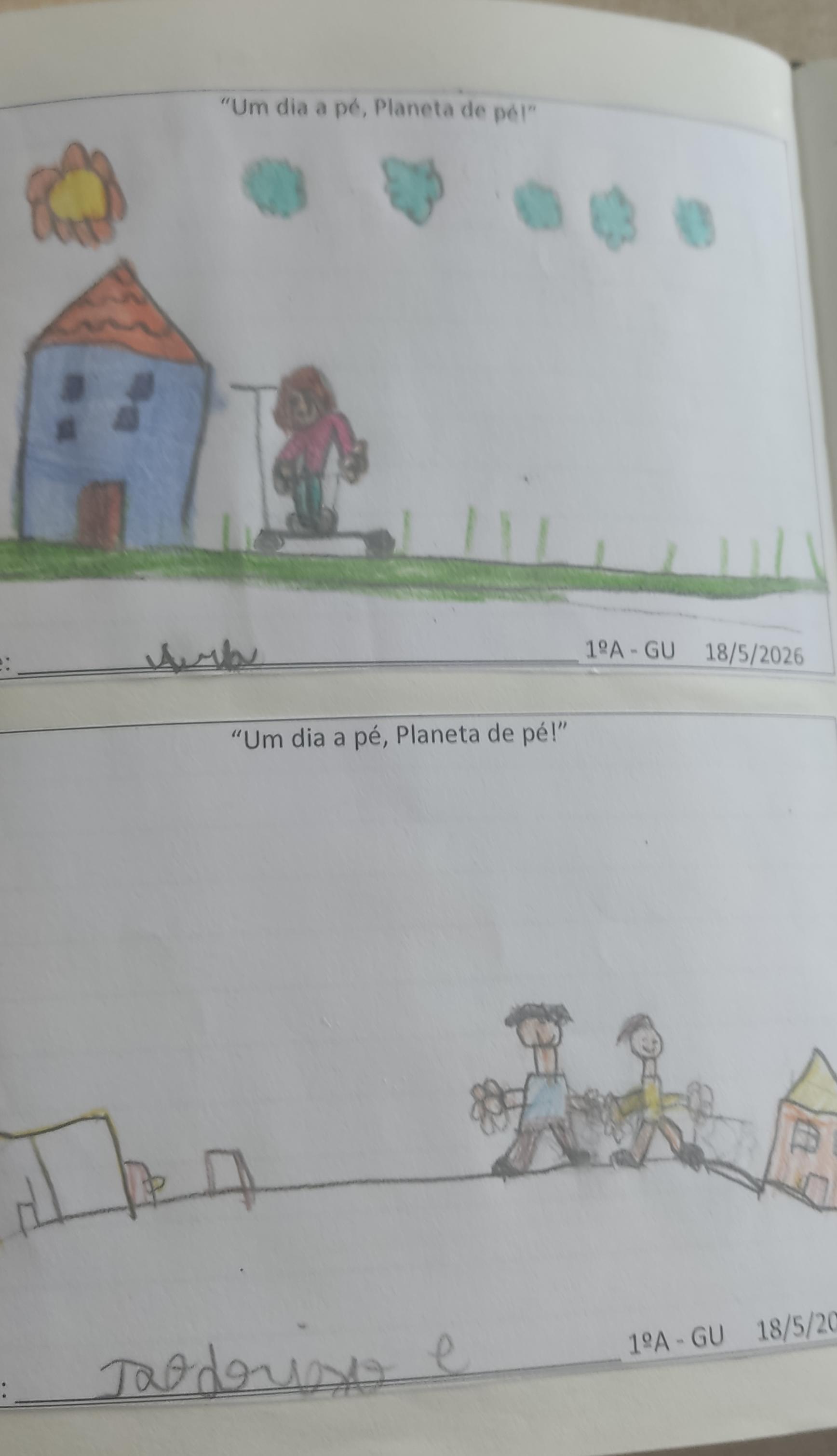 Trabalhos dos alunos do 1º ano.