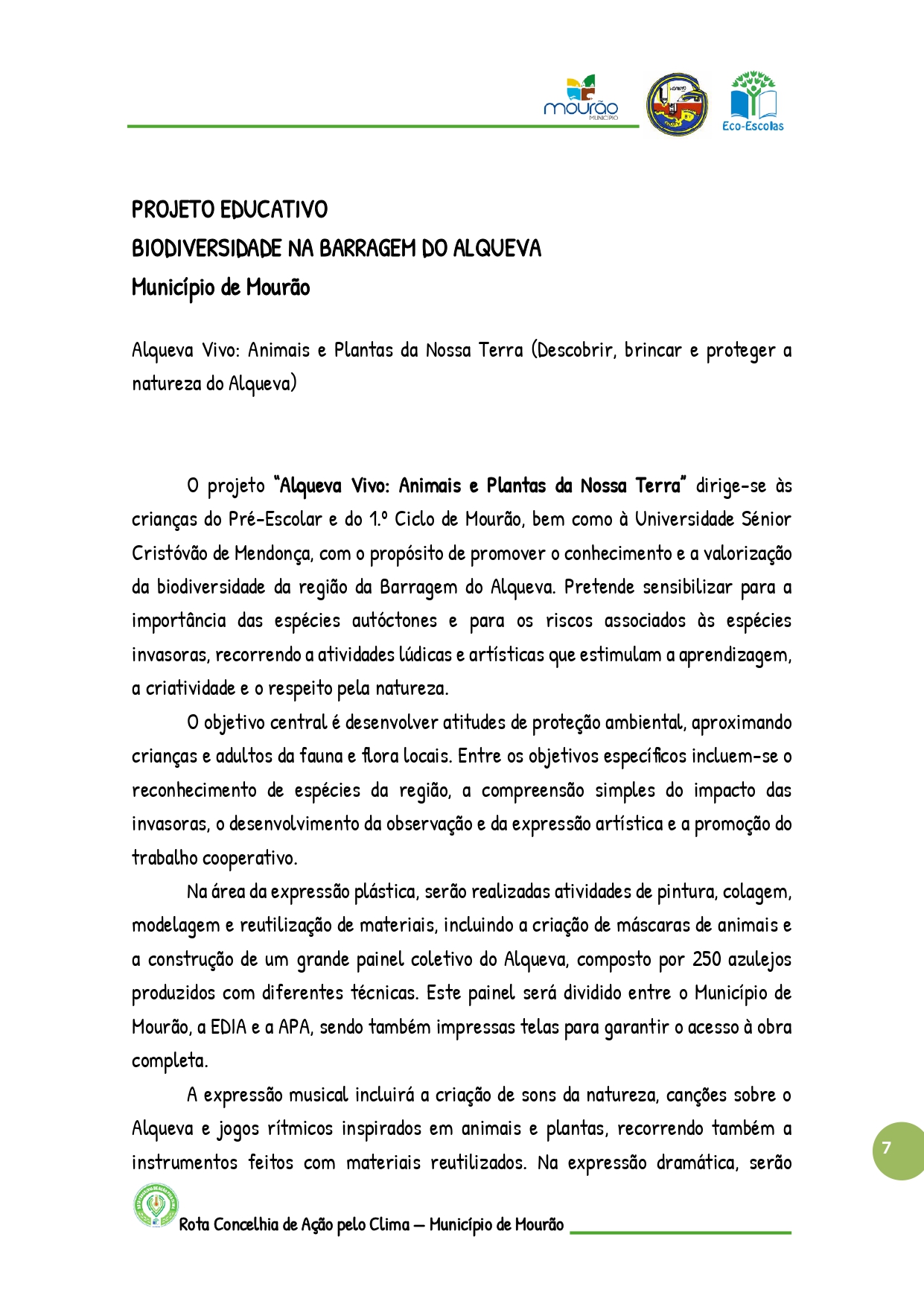 Projeto “Alqueva Vivo: Animais e Plantas da Nossa Terra”