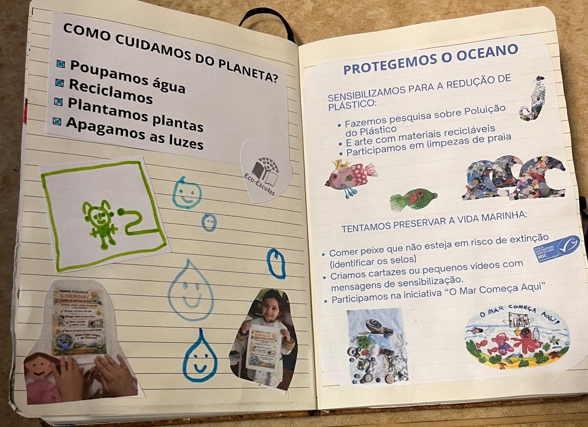 poupamos água e eletricidade e cuidamos do oceano