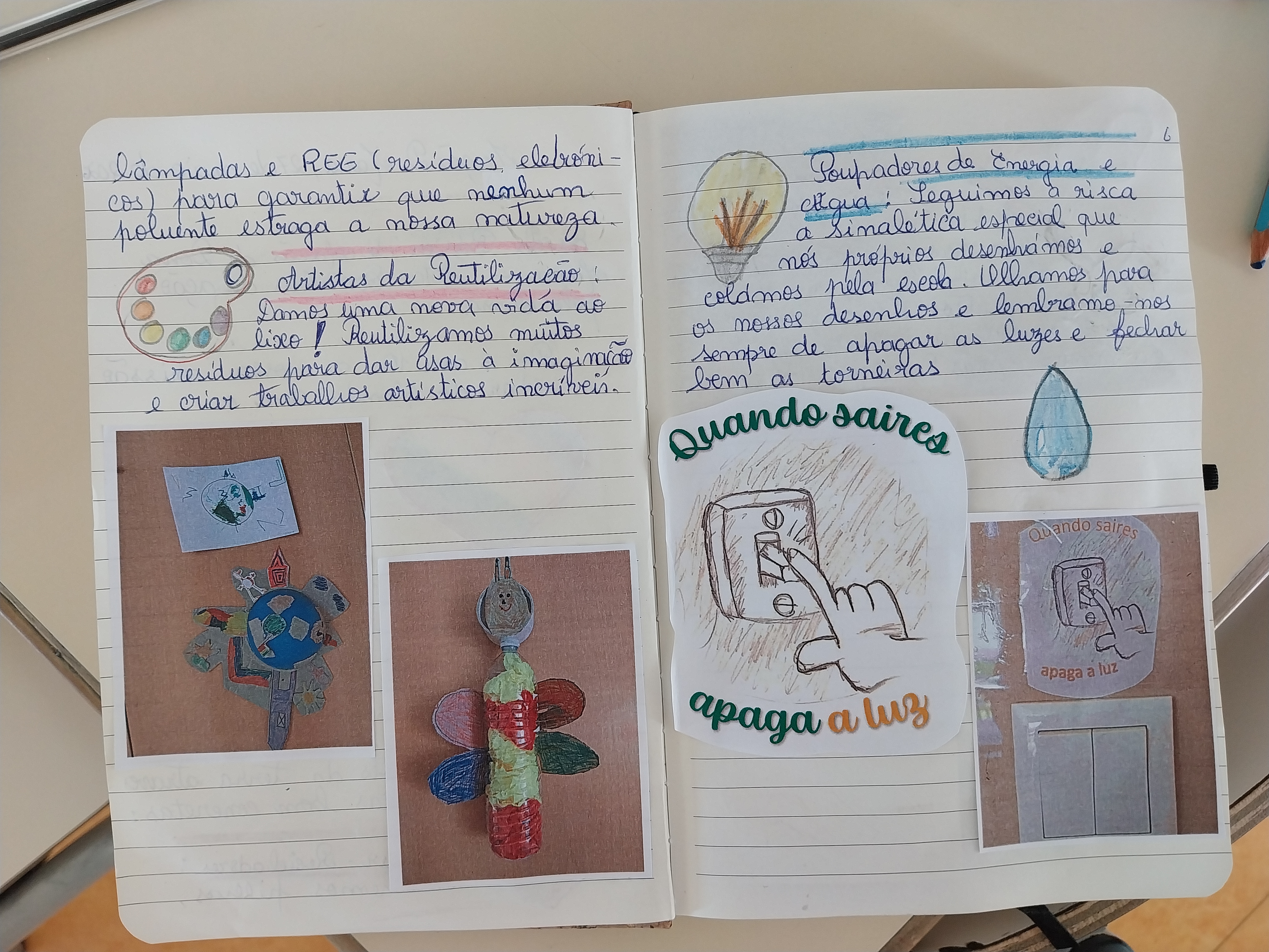 algumas páginas do caderno
